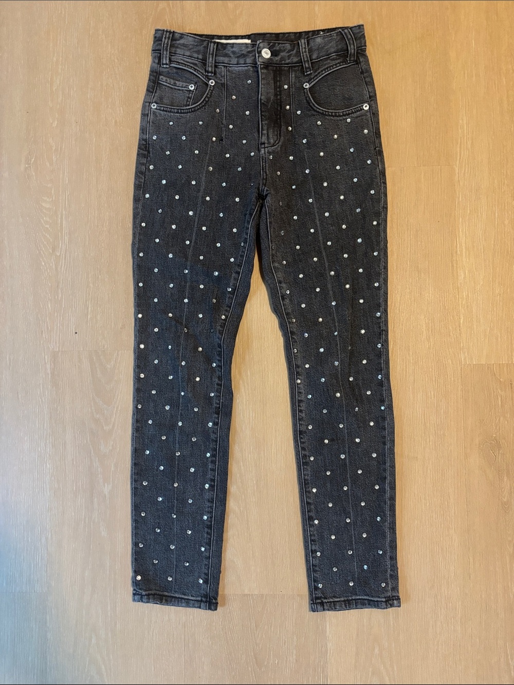 Anthropologie Pilcro High Rise Slim Rhinestone Jeans size 25